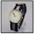 Hot Selling Fabric Watch Gold Plated Men's Watch with Swiss Automatic Mechanical